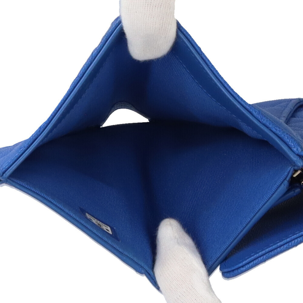 CHANEL Authentic Blue Caviar Leather Wallet - Picture 6 of 7